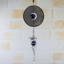 Round Silent Stereo Rotating Wind Chime Spinner Rotating Crystal Glass Ball Wind Chime Door Room Garden Decor Child Gifts 2024 - buy cheap