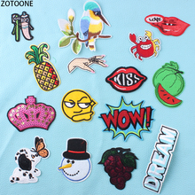 Zotoone patches coloridos de desenho animado, 15 peças para roupas, bordados, artesanato, apliques em vestuário, aplicação de emblemas de lantejoulas 2024 - compre barato