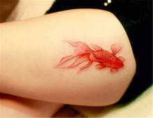 Красная Золотая рыбка, водонепроницаемая вспышка, поддельные татуировки, Временные татуировки, наклейки для лица, тату, блестящие, поддельные татуировки, Детские татуировки, SYA134 2024 - купить недорого