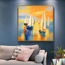 Pintura a óleo sobre tela, grande 100% pintura moderna marítima, decoração de casa, parede, sala de estar, hotal, escritório 2024 - compre barato
