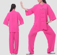 Traje de Tai chi para mujer, ropa de taijiquan, uniforme de artes marciales, kung-fu, color rosa/púrpura, para verano 2024 - compra barato