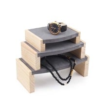 Wholesale wood Jewelry Display Stand Toy Mobile Wallet Bracelets Display Shelf Three-piece Necklace * Earring Rack Mordoa 2024 - buy cheap