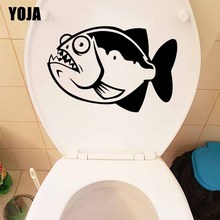 Yoja adesivo de parede personalizado, piranha decorativa para assento de vaso sanitário 2024 - compre barato