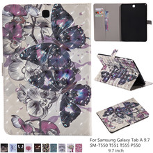 Чехол из искусственной кожи с откидной крышкой для Samsung Galaxy Tab A 9,7, чехол для Samsung Galaxy Tab A T550 T551 T555, умный чехол 2024 - купить недорого