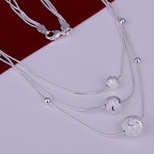 XLN220 Wholesale Silver Plated Necklaces For Women Factory Price Fashion Jewelry Triple Lines Of Beans Necklace /ahgaiyna 2024 - buy cheap