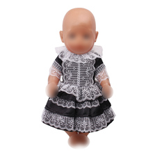 Doll clothes Beautiful princess black lace dress fit 43 cm baby dolls and 18 inch Girl dolls clothing accessories f388 2024 - buy cheap