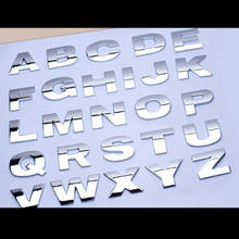 1 шт. Автомобильная наклейка Серебристые черные Креативные 3D буквы A-Z/0-9 эмблема цифровая фигурка цифры хром своими руками Стайлинг автомобиля металлическая наклейка 2024 - купить недорого