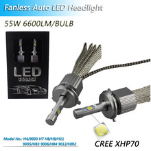 Fanless Canbus H7 LED Auto Headlight Bulbs Cree xhp70 Chip LED Conversion Kit Plug&Play H1 H8 H11 9005 9006 Automotive Headlamps 2024 - buy cheap