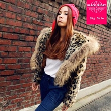 Leopard fur coat hooded faux fur coat Fashion thicken warm faux fur jacket 2018 autumn and winter women's clothing outwear L1389 2024 - buy cheap