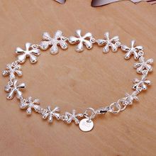Wedding Party Gifts H156 Hot Sale Fine Silver Plated Wholesale Factory Price Charms Free Shipping Fashion Plum Flower Bracelet 2024 - buy cheap