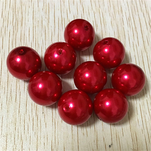 Envío Gratis Lote de 110 cuentas de perlas de acrílico de color rojo, abalorios de bolas de goma gruesas para collar grueso, fabricación de joyas, 20mm, #60 2024 - compra barato