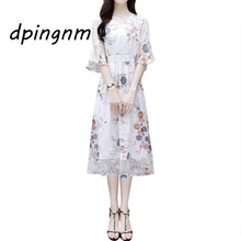 Chiffon dress female summer 2018 new temperament in the long paragraph gentle  super fairy was thin waist floral 2024 - buy cheap