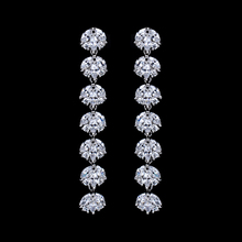 Brinco feminino longo, mais vendido, joias noturnas, zircônia cúbica, cristal, banhado a prata, para mulheres, brilho 3972 2024 - compre barato