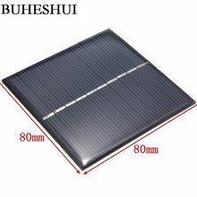 Buheshui 0.8w 5v mini módulo de célula solar policristalino faça você mesmo carregador do painel solar 80*80mm atacado 50 peças frete grátis 2024 - compre barato