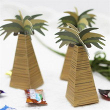 Caja de dulces Triangular piramidal, suministros de fiesta de boda, caja de regalo de papel, paquete creativo de cumpleaños, 200 unids/lote 2024 - compra barato