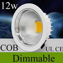 Dimmable 12w cob led ceiling downlight 1000lm white shell recessed ceiling lamp light 110-240v 120angle led down light UL CE 2024 - buy cheap