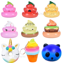 kawaii Anti-stress Cute Squishy Slow Rising Unicorn Panda Peach PU Squishy Poo Tooth Cake Cream Toys Squeeze fun Squishes Toy 2024 - buy cheap