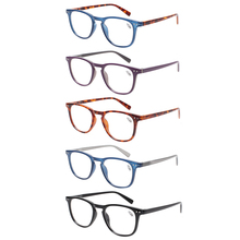 Henotin 5 Pack Fashion Reading Glasses For Men and Women Spring Hinge Round Frames Quality Eyeglasses +0.5 +1.5 +1.75 +2.0 +2.5 2024 - buy cheap