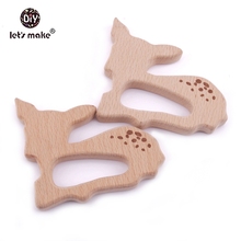 Let's make Beech Wooden Teether 10pcs Sika Deer Timber Customizable Food Grade Wood Teething Roe Bambi Teether Charms 2024 - buy cheap