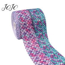 JOJO BOWS 75mm 2y Grosgrain Ribbon Printed Mermaid Fish Scale Pattern DIY Hair Bows Webbing Apparel Sewing Home Party Decoration 2024 - buy cheap