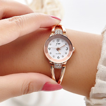 Jw-reloj de oro rosa para mujer, pulsera de lujo de cristal de acero inoxidable, informal, de cuarzo 2024 - compra barato