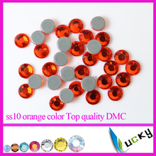 Cristal DMC de la más alta calidad Juego de diamantes de imitación ss10/3mm Color naranja Strass Flatback hotfix, 1440 unidades, envío gratuito 2024 - compra barato