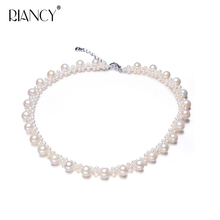 RIANCY Natural freshwater Pearl Necklace Handmade making Fancy pearl Chain Genuine Bridesmaid Gift for Girlfriend 2024 - buy cheap