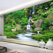 Home Decor 3D Wall Mural Photo Wallpaper HD Waterfall Forest Nature Landscape Fresco Living Room TV Sofa Backdrop Papel Mural 3D 2024 - buy cheap