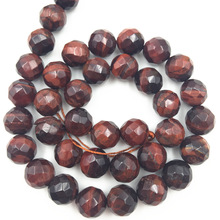 Cuentas sueltas de ojo de tigre de piedra Natural roja, tamaño a elegir para fabricación de joyería, collar, pulsera, facetado redondo de 15 pulgadas, hilo de 4-12mm, A253 2024 - compra barato