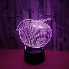 Creative Apple 3d Lamp Usb 7 color Touch controlled Nightlight Gift Decoration Table Lamps For Living Room Desk Lamp 2024 - buy cheap