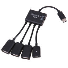 19cm 4 Port Type-C USB Hub Multiple OTG Power Charging Cable Connector Adapter USB 3.1 Type C Hub to 4 USB 2.0 Port HUB 2024 - buy cheap