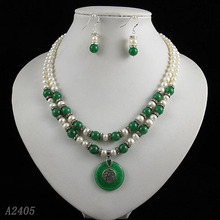 Tienda de joyas de perlas únicas, Jades verdes, Gargantilla cultivada en agua dulce Natural para niña, collar de perlas reales, pendientes 2024 - compra barato