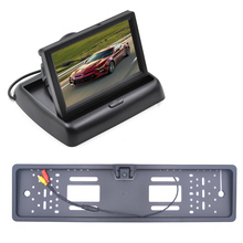 4,3-дюймовый автомобильный HD монитор зеркала заднего вида TFT-LCD цветной монитор автомобильная парковочная система ЕС рамка номерного знака Автомобильная камера заднего вида 2024 - купить недорого