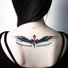 Waterproof Temporary Tattoo Stickers Wings English letter Fake Tatto Flash Tatoo Back Leg Arm belly big size for Women Men girl 2024 - buy cheap