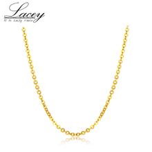 Collar de cadena de oro de 18K auténtica para mujer, 18 pulgadas, blanco y amarillo, au750 2024 - compra barato