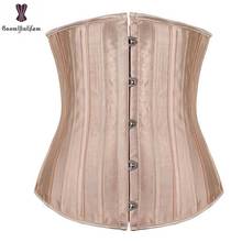 Steel Boned Corset Underbust Gothic Satin Bustier Front Busk Closure Cream Black Corselet Sexy Summer Outwear Waist Trainer Hot 2024 - buy cheap