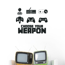 Game Controller Wall Sticker Choose Your Weapon Video Game Wall Decal Design Vinyl Gamer Mural Boys Room Playroom Decor 2024 - buy cheap