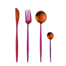 Rainbow Cutlery Set Dinner Fork Knife Teaspoon Set Stainless Steel European Dinnerware Travel Kitchen Tableware Christmas Gift 2024 - buy cheap