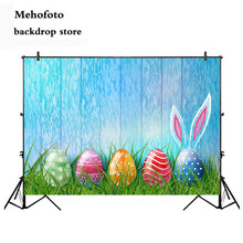  Blue Wood Floor Backdrop for Photography Easter Color Egg Background for Photo Booth Studio Green Grass Newborn Photo 2024 - buy cheap