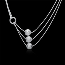 Fashion women's silver color pendant necklace beads & multilayer thin chain classic charm jewelry Romantic party gift global hot 2024 - buy cheap