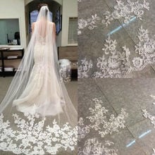 3M One Layer Lace Edge White Ivory Catherdal Wedding Veil Long Bridal Veil Cheap Wedding Accessories Veu De Noiva 2024 - buy cheap