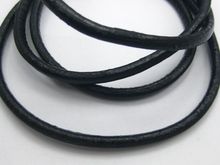Черный круглый шнур для ювелирных изделий из натуральной кожи, 16,4 фута, 4 мм 2024 - купить недорого