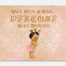 Пользовательские Розовые золотые винтажные фоны для фотостудии с изображением маленькой принцессы малыша вечеринки Высокое качество компьютерная печать фоны Вечерние 2024 - купить недорого