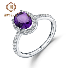 Женское кольцо для помолвки Gem's Ballet, Простое Элегантное кольцо из серебра 925 пробы с овальным натуральным аметистом 2024 - купить недорого