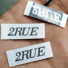 1000pcs Custom hot iron on dark grey cloth woven label Straight cut tag 4 * 1.5 cm 2024 - buy cheap