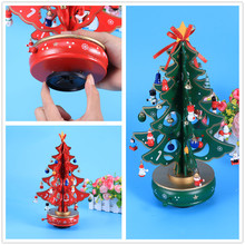 Classic Music Box Wooden Clockwork Design Christmas Tree With Pendants Miniature Handmade Music Box For Birthday Valentines Gift 2024 - buy cheap