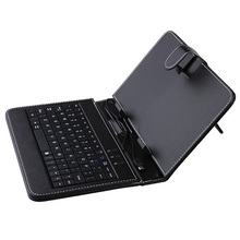 Novidade venda imperdível capa de estojo de couro universal de 7 polegadas com teclado micro usb para pc tablet de 7 polegadas 2024 - compre barato