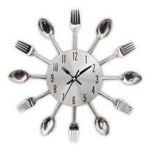 Kitchen Wall Clock Spoon Fork Creative Quartz Cutlery Metal Wall Mounted Clocks Modern Design Decorative Horloge Murale Hot Sale 2024 - buy cheap