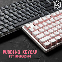 pudding pbt doubleshot keycap oem back light for mechanical keyboards milk white pink black gh60 poker 87 tkl 104 108 ansi  iso 2024 - buy cheap