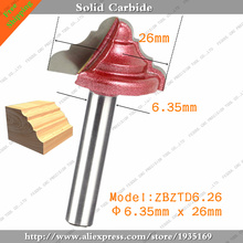 Fresas de carburo sólido de tungsteno, herramientas de madera, enrutador, 6,35mm x 26mm,10 Uds., envío gratuito 2024 - compra barato